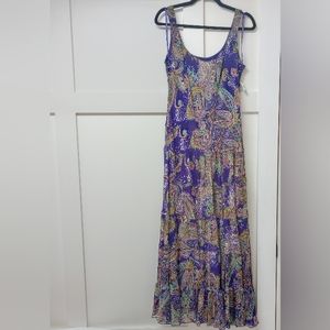 Jones New York Summer Dress Classy BohemianTiered Maxi Purple Sundress